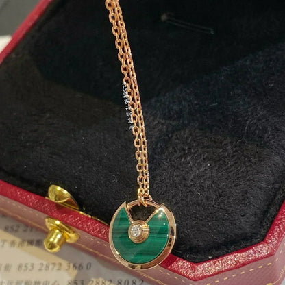 [OAK JURI]AMULETTE ROSE GOLD MALACHITE NECKLACE