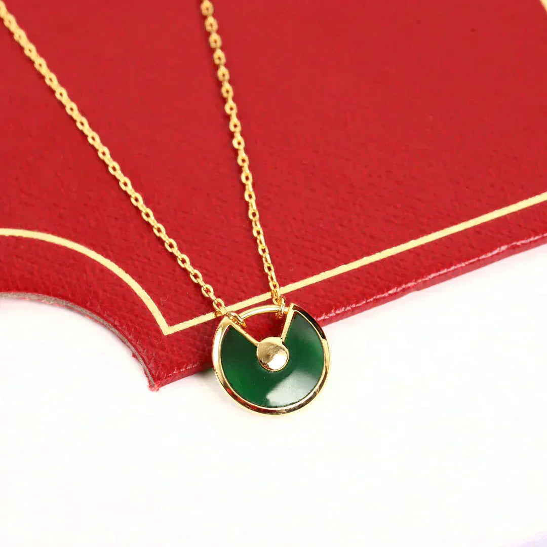 [OAK JURI]AMULETTE GOLD MALACHITE NECKLACE