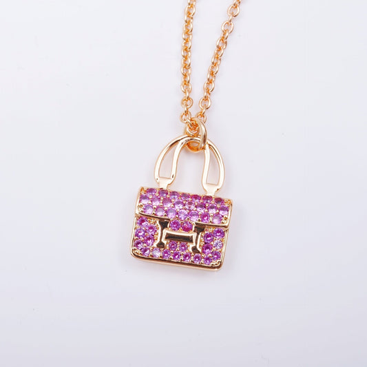 [OAK JURI]CONSTANCE PEDANT PURPLE DIAMOND NECKLACE