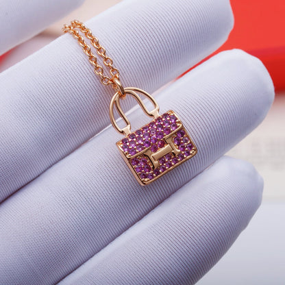 [OAK JURI]CONSTANCE PEDANT PURPLE DIAMOND NECKLACE