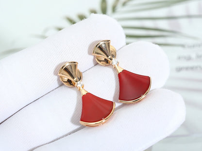 [OAK JURI]DREAM Carnelian PINK GOLD EARRINGS