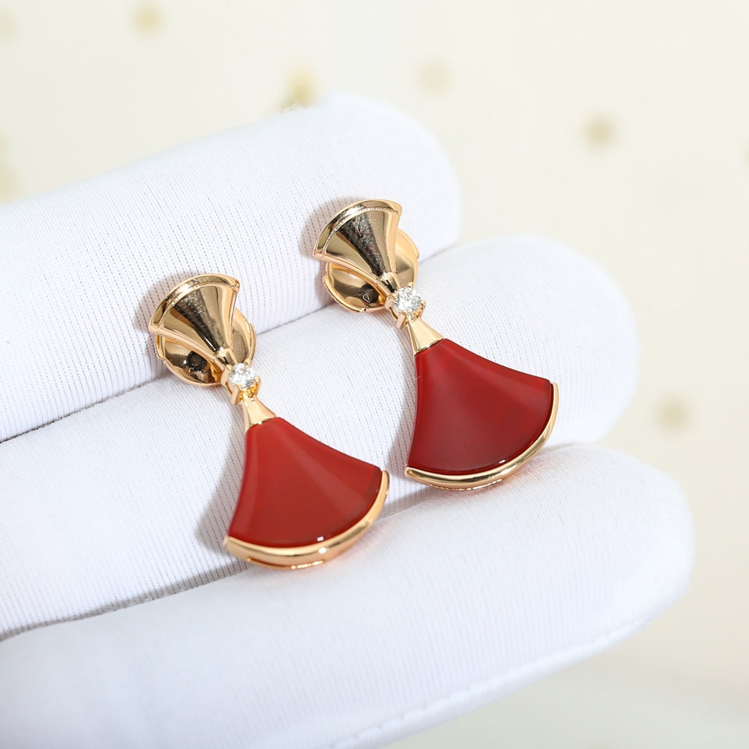 [OAK JURI]DREAM Carnelian PINK GOLD EARRINGS