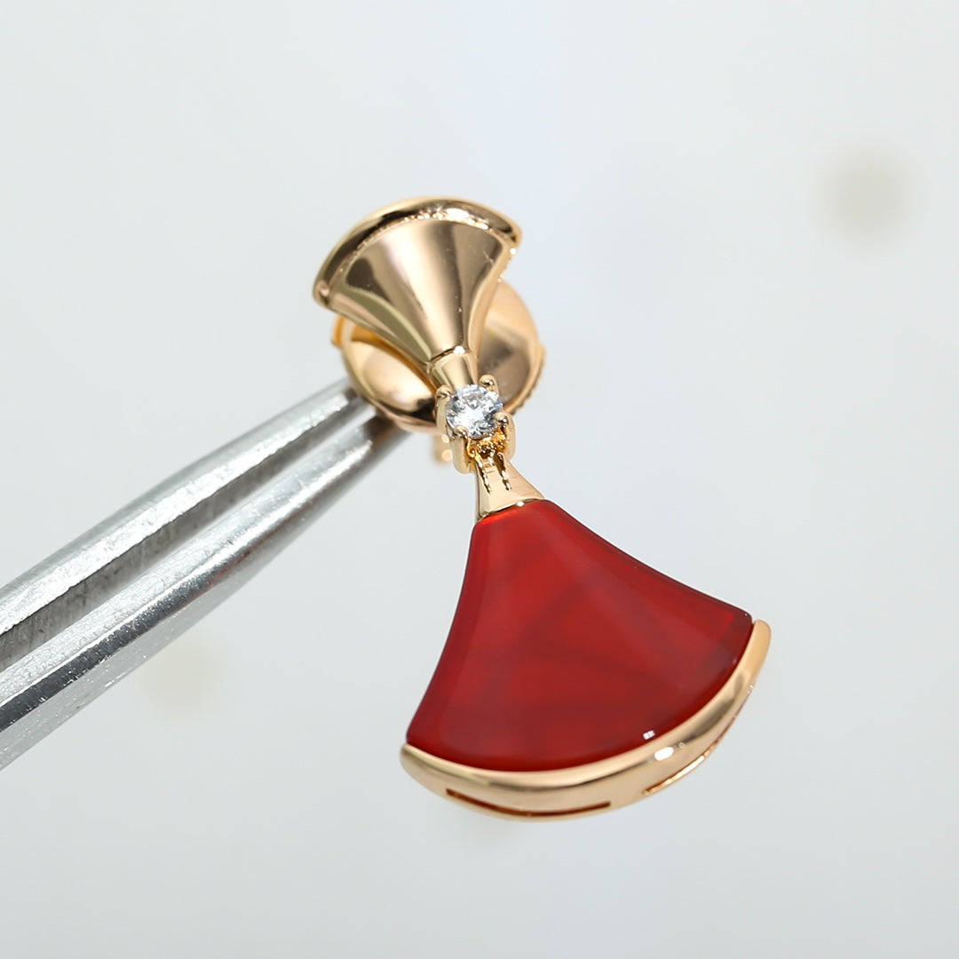 [OAK JURI]DREAM Carnelian PINK GOLD EARRINGS