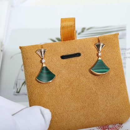 [OAK JURI]DREAM MALACHITE PINK GOLD EARRINGS