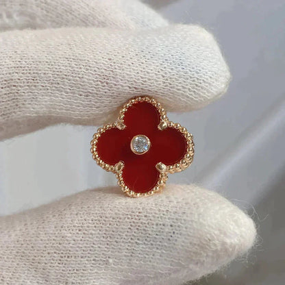 [OAK JURI]CLOVER MEDIUM 1 MOTIFS CARNELIAN  DIAMOND earrings