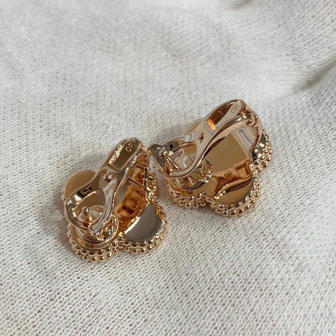 [OAK JURI]CLOVER MEDIUM 1 MOTIFS CARNELIAN  DIAMOND earrings