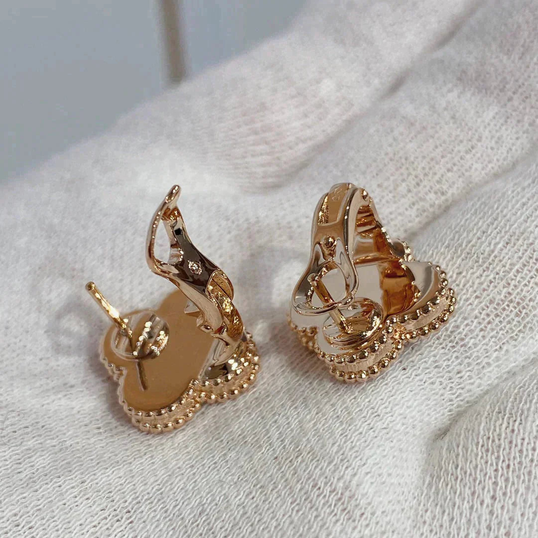 [OAK JURI]CLOVER MEDIUM 1 MOTIFS CARNELIAN  DIAMOND earrings