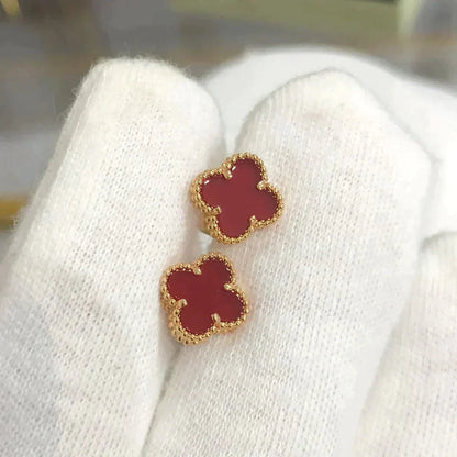 [OAK JURI]CLOVER MINI 9.5MM CARNELIAN EARRINGS