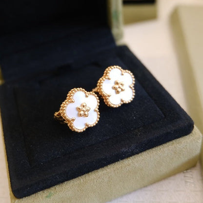 [OAK JURI]LUCKY PINK GOLD WHITE MOP EARRINGS