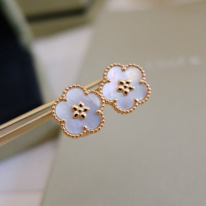 [OAK JURI]LUCKY PINK GOLD WHITE MOP EARRINGS
