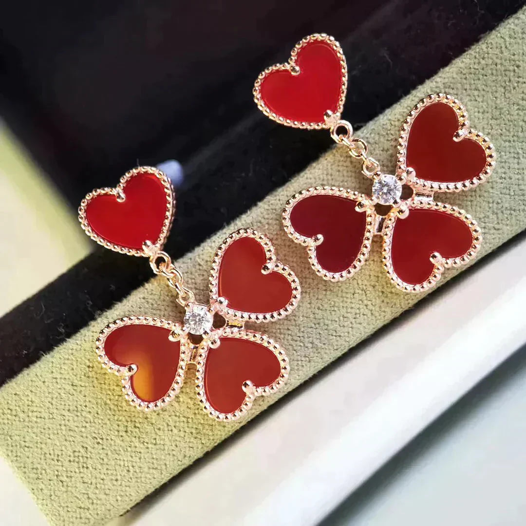 [OAK JURI]SWEET CLOVER CARNELIAN EARRINGS