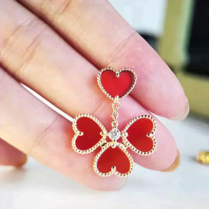 [OAK JURI]SWEET CLOVER CARNELIAN EARRINGS