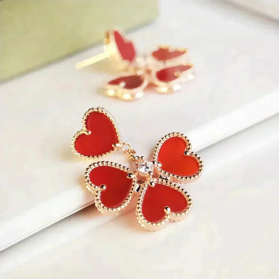 [OAK JURI]SWEET CLOVER CARNELIAN EARRINGS