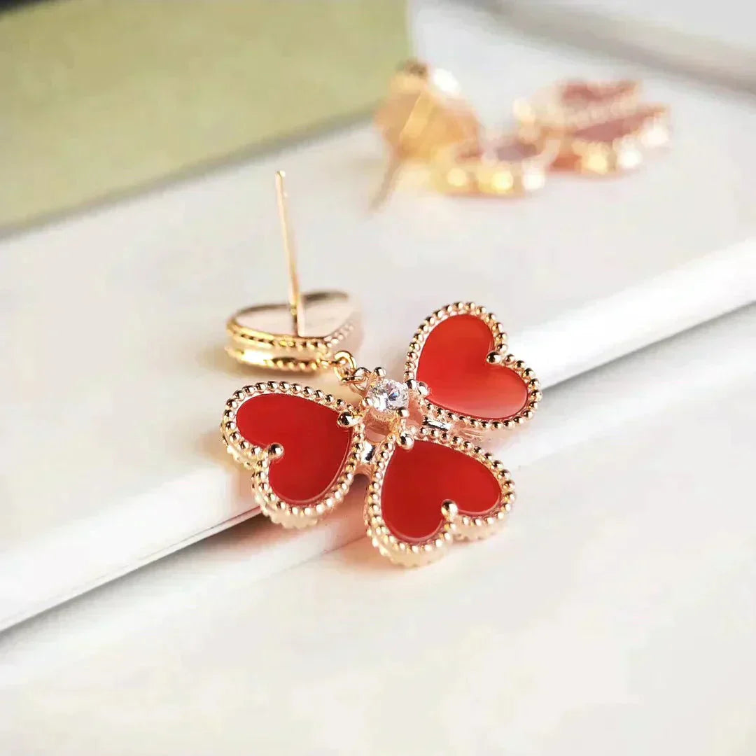 [OAK JURI]SWEET CLOVER CARNELIAN EARRINGS