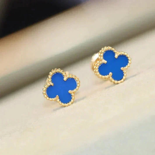 [OAK JURI]CLOVER MINI 9.5MM TURQUOISE EARRINGS