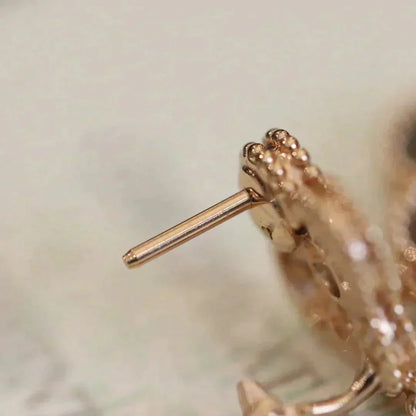 [OAK JURI]CLOVER MEDIUM 1 MOTIFS FUll DIAMOND EARRINGS