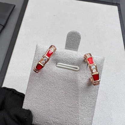 [OAK JURI]SERPENTI CARNELIAN PINK GOLD EARRINGS