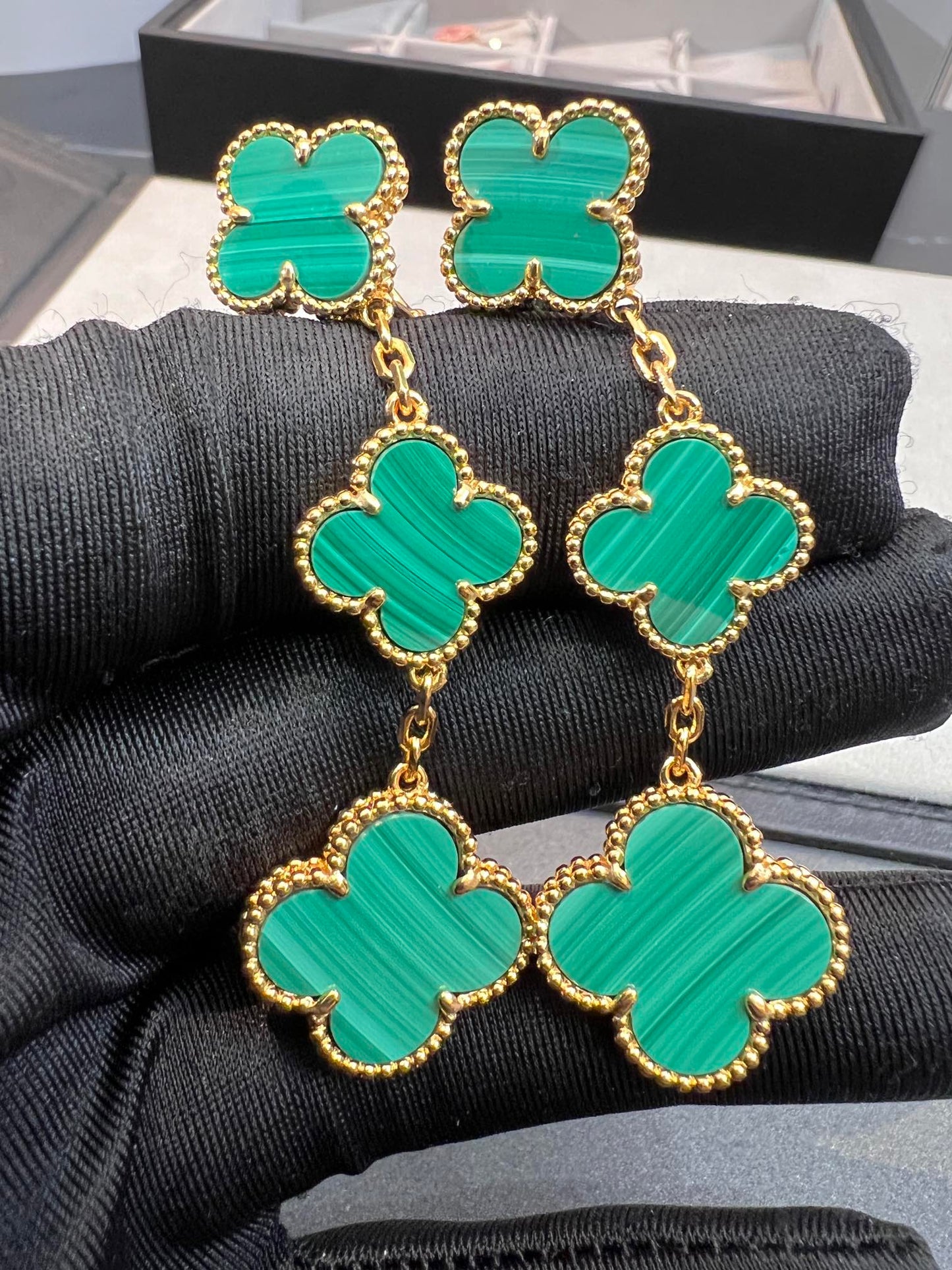 [OAK JURI]CLOVER MALACHITE 3 MOTIFS GOLD