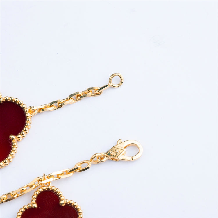 [OAK JURI]CLOVER BRACELET 5 MOTIFS CARNELIAN TIGER EYE
