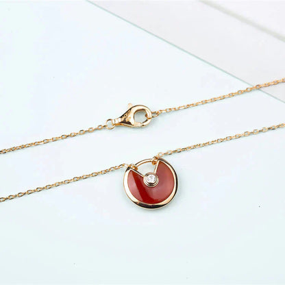 [OAK JURI]AMULETTE GOLD CARNELIAN ONYX NECKLACE