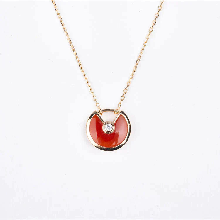 [OAK JURI]AMULETTE GOLD CARNELIAN ONYX NECKLACE