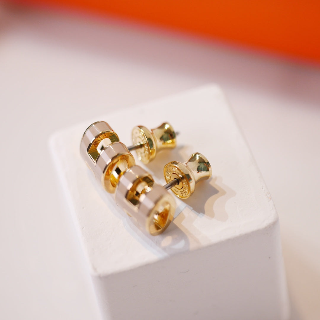 [OAK JURI]MINI POP H GOLD EARRINGS GREY