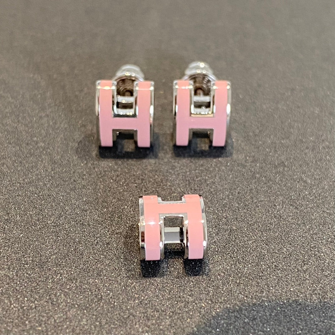 [OAK JURI]MINI POP H SILVER EARRINGS PINK