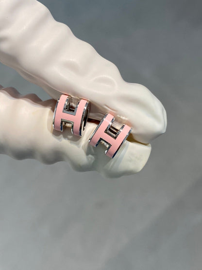 [OAK JURI]MINI POP H SILVER EARRINGS PINK