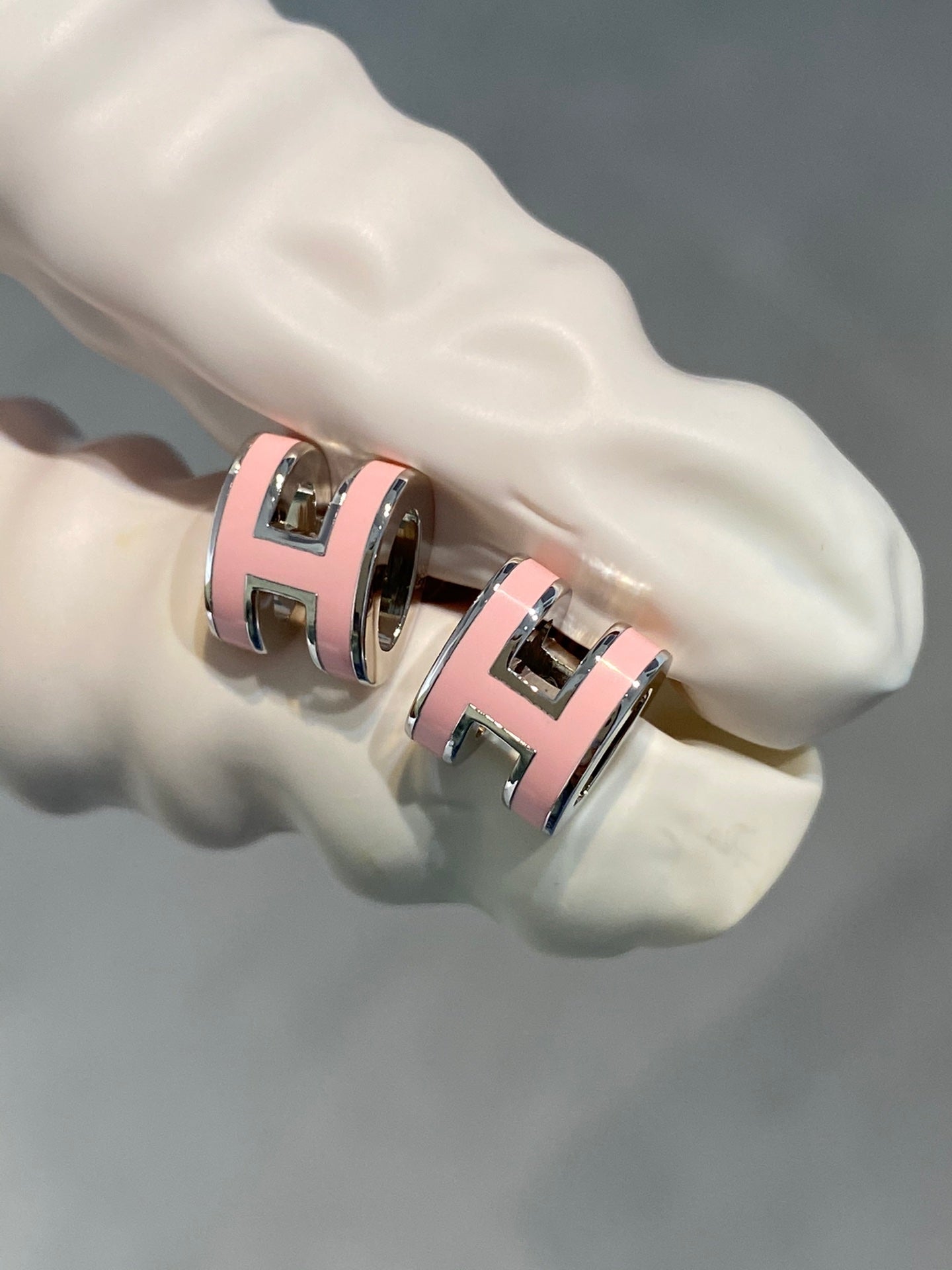 [OAK JURI]MINI POP H SILVER EARRINGS PINK