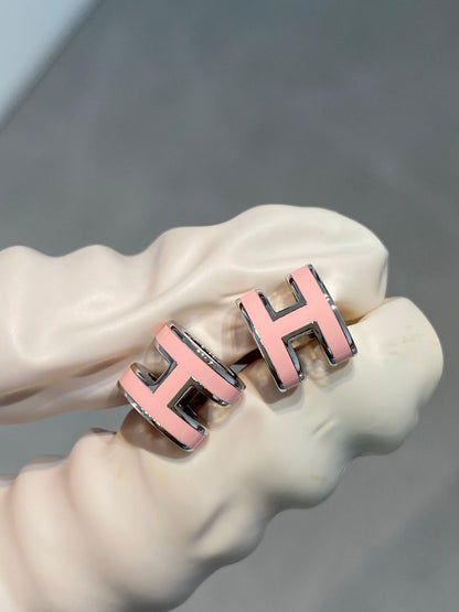 [OAK JURI]MINI POP H SILVER EARRINGS PINK