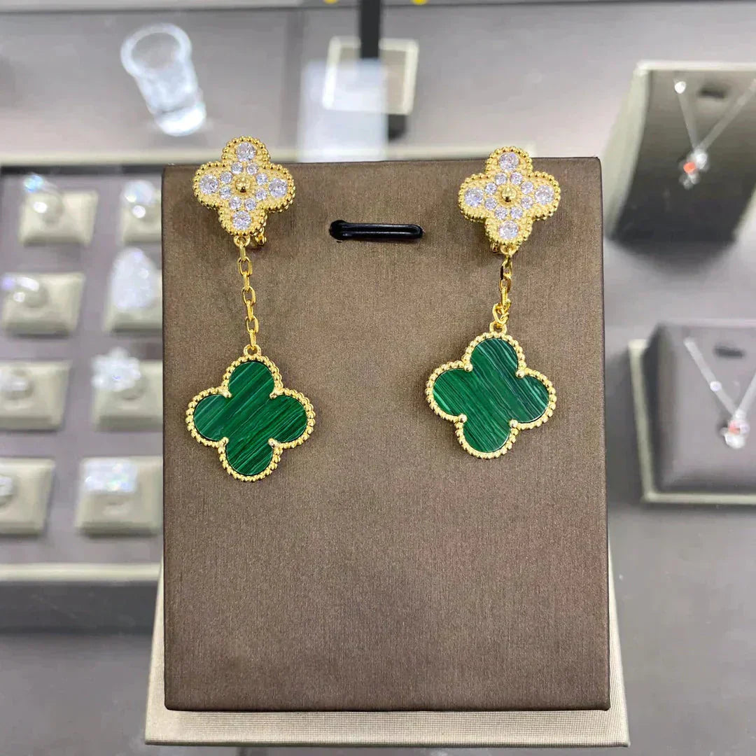 [OAK JURI]CLOVER  2 MOTIFS  DIAMOND  EARRINGS (MULTIPLE CHOICESç´