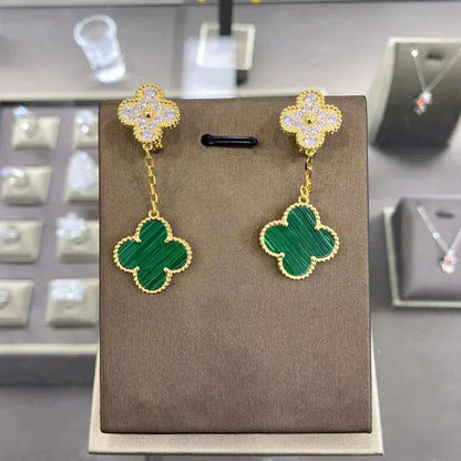 [OAK JURI]CLOVER  2 MOTIFS  DIAMOND  EARRINGS (MULTIPLE CHOICESç´