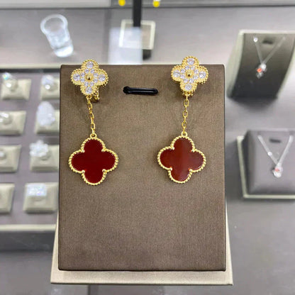 [OAK JURI]CLOVER  2 MOTIFS  DIAMOND  EARRINGS (MULTIPLE CHOICESç´