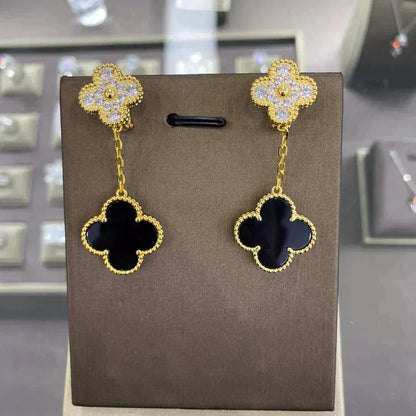 [OAK JURI]CLOVER  2 MOTIFS  DIAMOND  EARRINGS (MULTIPLE CHOICESç´