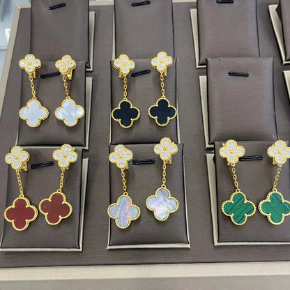 [OAK JURI]CLOVER  2 MOTIFS  DIAMOND  EARRINGS (MULTIPLE CHOICESç´