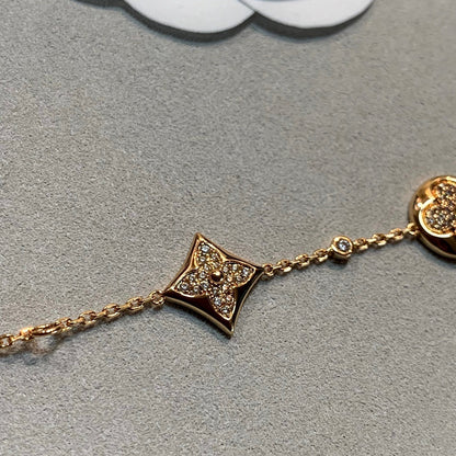 [OAK JURI]STAR AND SUN 4 MOTIFS GOLD DIAMONDS BRACELET