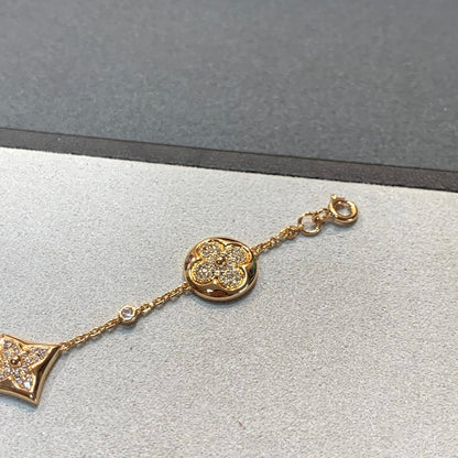 [OAK JURI]STAR AND SUN 4 MOTIFS GOLD DIAMONDS BRACELET