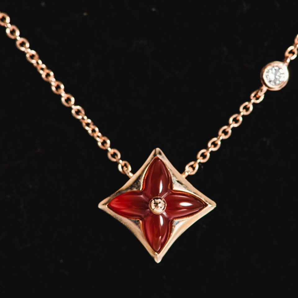 [OAK JURI]STAR NECKLACE PINK GOLD 1 DIAMOND