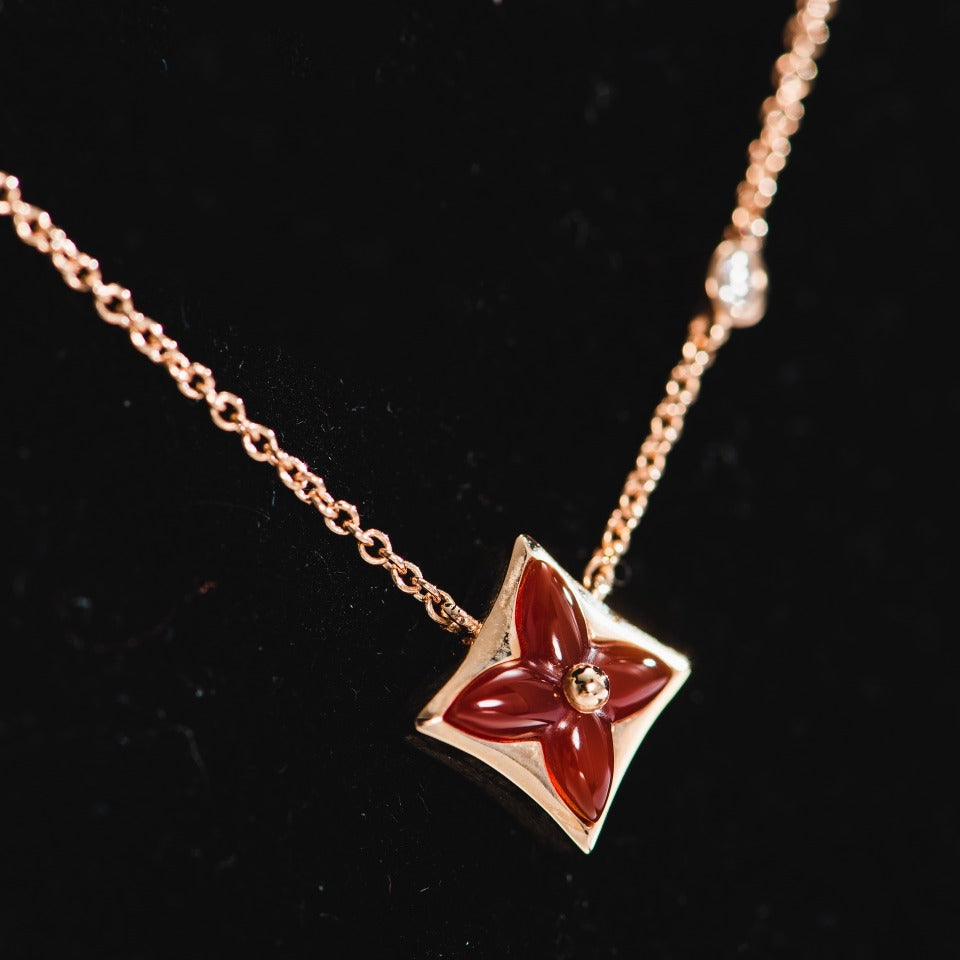 [OAK JURI]STAR NECKLACE PINK GOLD 1 DIAMOND