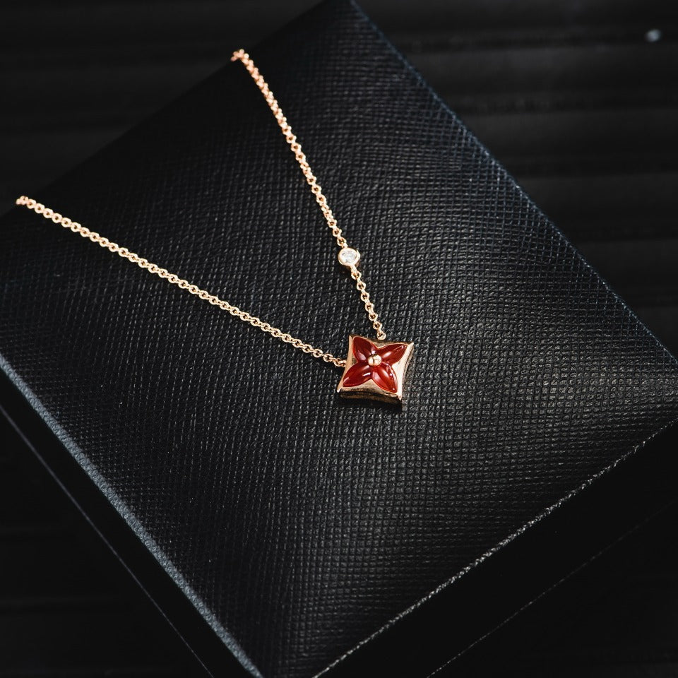 [OAK JURI]STAR NECKLACE PINK GOLD 1 DIAMOND