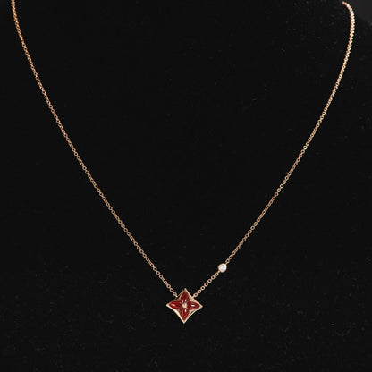 [OAK JURI]STAR NECKLACE PINK GOLD 1 DIAMOND
