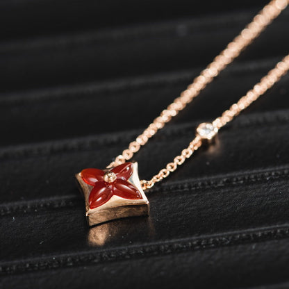[OAK JURI]STAR NECKLACE PINK GOLD 1 DIAMOND
