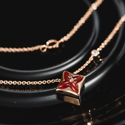 [OAK JURI]STAR NECKLACE PINK GOLD 1 DIAMOND