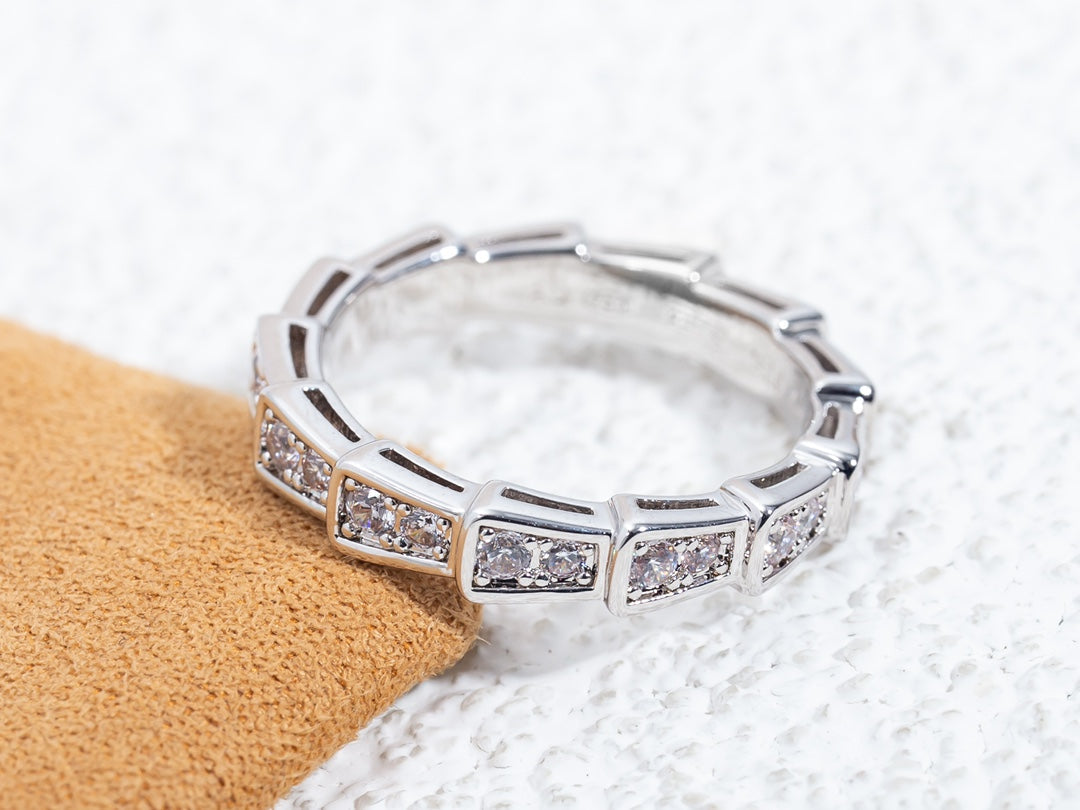 [OAK JURI]SERPENTI RING SILVER DIAMOND PAVED 3MM
