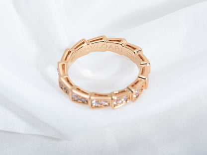 [OAK JURI]SERPENTI RING PINK GOLD DIAMOND PAVED 3MM