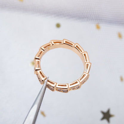 [OAK JURI]SERPENTI RING PINK GOLD DIAMOND PAVED 3MM