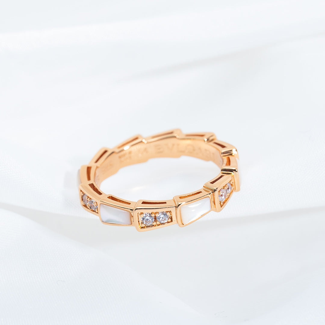 [OAK JURI]SERPENTI RING PINK GOLD DIAMOND MOP 3MM