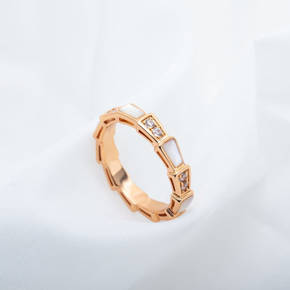 [OAK JURI]SERPENTI RING PINK GOLD DIAMOND MOP 3MM