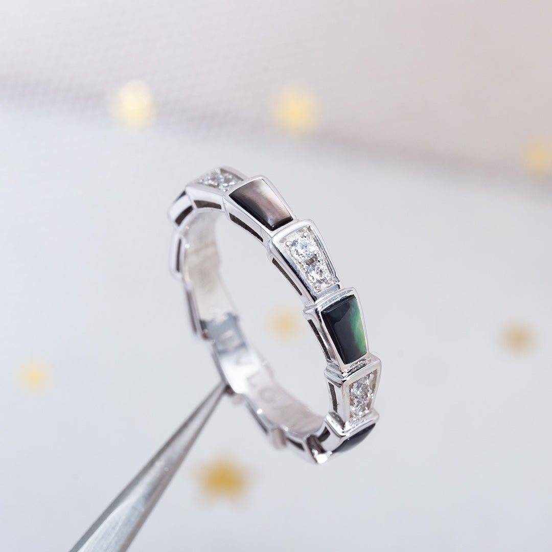[OAK JURI]SERPENTI RING SILVER  DIAMOND BLACK MOP 3MM