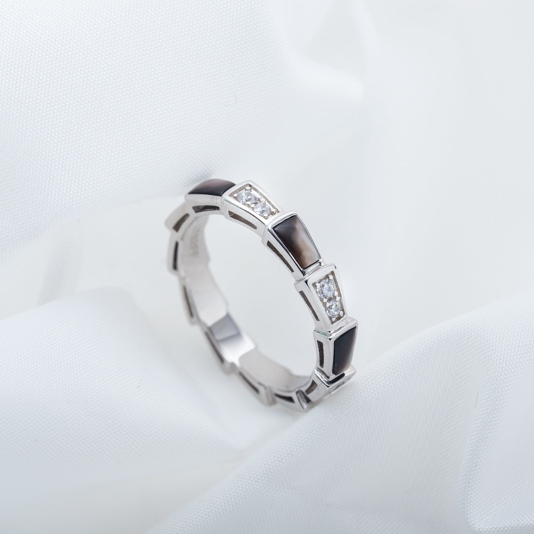 [OAK JURI]SERPENTI RING SILVER  DIAMOND BLACK MOP 3MM